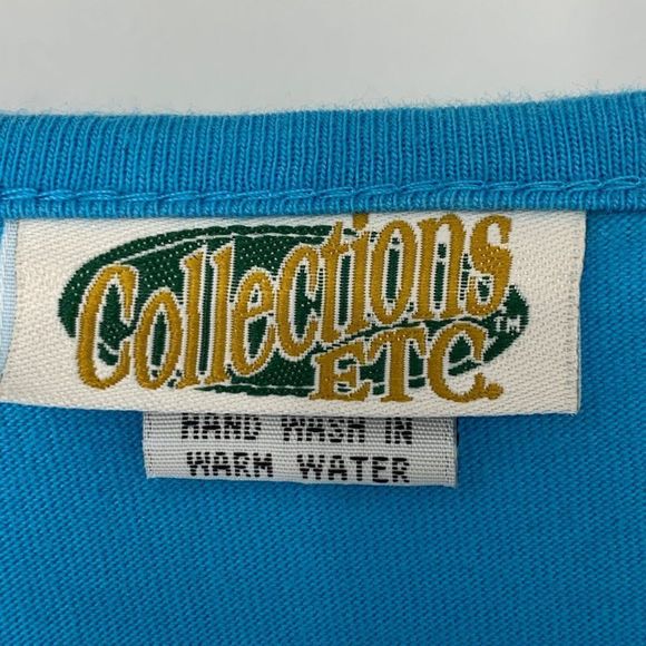 Womens Collections ETC Blue Embroider Lace Tshirt Top Long Sleeve XXL 3087 - Picture 4 of 8